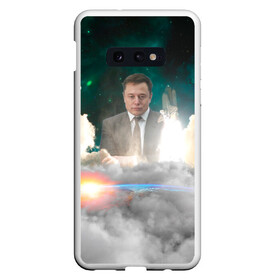 Чехол для Samsung S10E с принтом Elon Musk Thinker (Илон Маск) в Тюмени, Силикон | Область печати: задняя сторона чехла, без боковых панелей | elon musk | space | space x | tesla | дым | илон маск | инопланетяне | космос | личность | мыслитель | облака | планета | ракета | спейс | тесла | философ | шаттл