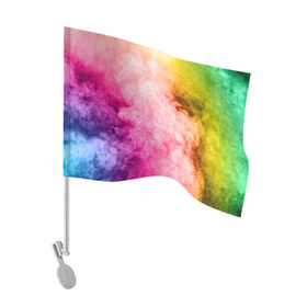 Флаг для автомобиля с принтом Радужный дым в Тюмени, 100% полиэстер | Размер: 30*21 см | holi | праздник красок | радуга | радужный дым | холи | цвета радуги | яркий