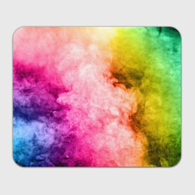 Коврик для мышки прямоугольный с принтом Радужный дым в Тюмени, натуральный каучук | размер 230 х 185 мм; запечатка лицевой стороны | Тематика изображения на принте: holi | праздник красок | радуга | радужный дым | холи | цвета радуги | яркий