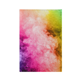 Обложка для паспорта матовая кожа с принтом Радужный дым в Тюмени, натуральная матовая кожа | размер 19,3 х 13,7 см; прозрачные пластиковые крепления | Тематика изображения на принте: holi | праздник красок | радуга | радужный дым | холи | цвета радуги | яркий