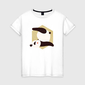 Женская футболка хлопок с принтом Панда Йога в Тюмени, 100% хлопок | прямой крой, круглый вырез горловины, длина до линии бедер, слегка спущенное плечо | panda | yoga | йога | панда | панды | фитнес