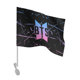 Флаг для автомобиля с принтом BTS LOVE YOURSELF в Тюмени, 100% полиэстер | Размер: 30*21 см | bangtan boys | bt21 | bts | bts army | bts stickers | j hope | jimin | jin | jungkook | k pop | rap monster | rapmon | suga | v | бтс | корея | стикеры bts