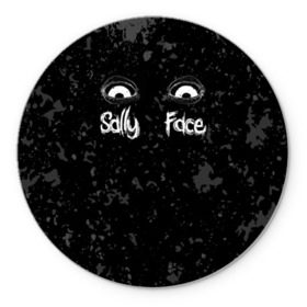 Коврик круглый с принтом SALLY FACE Eyes в Тюмени, резина и полиэстер | круглая форма, изображение наносится на всю лицевую часть | Тематика изображения на принте: blue | face | fisher | game | games | gizmo | hair | larry | mask | sally | волосы | гизмо | голубые | игра | игры | ларри | маска | протез | сали | салли | синие | синий | триллер | ужасы | фейс | фишер | фэйс | хоррор