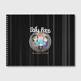 Альбом для рисования с принтом Sally Face Episode Three в Тюмени, 100% бумага
 | матовая бумага, плотность 200 мг. | blue | face | fisher | game | games | gizmo | hair | larry | mask | sally | волосы | гизмо | голубые | игра | игры | ларри | маска | протез | сали | салли | синие | синий | триллер | ужасы | фейс | фишер | фэйс | хоррор