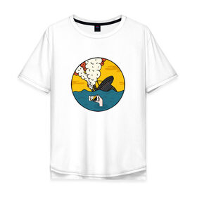 Мужская футболка хлопок Oversize с принтом Social Catastrophe в Тюмени, 100% хлопок | свободный крой, круглый ворот, “спинка” длиннее передней части | айфон | инстаграм | катастрофа | общение | социальная сеть | социум | съемка | титаник | фото
