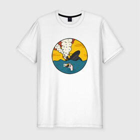 Мужская футболка премиум с принтом Social Catastrophe в Тюмени, 92% хлопок, 8% лайкра | приталенный силуэт, круглый вырез ворота, длина до линии бедра, короткий рукав | айфон | инстаграм | катастрофа | общение | социальная сеть | социум | съемка | титаник | фото
