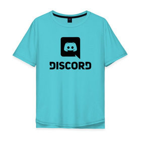 Мужская футболка хлопок Oversize с принтом DISCORD в Тюмени, 100% хлопок | свободный крой, круглый ворот, “спинка” длиннее передней части | дискорд | игры | скайп