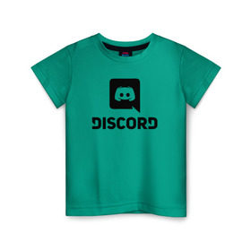 Детская футболка хлопок с принтом DISCORD в Тюмени, 100% хлопок | круглый вырез горловины, полуприлегающий силуэт, длина до линии бедер | Тематика изображения на принте: дискорд | игры | скайп