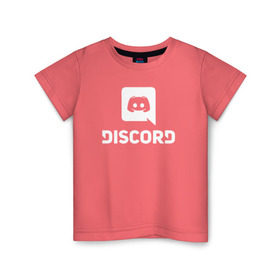 Детская футболка хлопок с принтом Discord в Тюмени, 100% хлопок | круглый вырез горловины, полуприлегающий силуэт, длина до линии бедер | voip | дискорд | игры | мессенджер | связь | скайп