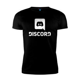 Мужская футболка премиум с принтом Discord в Тюмени, 92% хлопок, 8% лайкра | приталенный силуэт, круглый вырез ворота, длина до линии бедра, короткий рукав | voip | дискорд | игры | мессенджер | связь | скайп