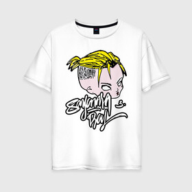 Женская футболка хлопок Oversize с принтом Сайонара бой в Тюмени, 100% хлопок | свободный крой, круглый ворот, спущенный рукав, длина до линии бедер
 | allj | eldzhey | sayonara boy | елджей | морген | элджей
