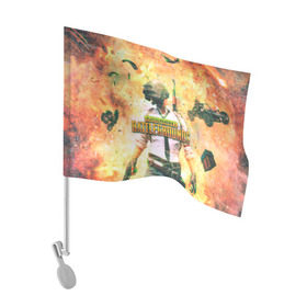 Флаг для автомобиля с принтом Playerunknown`s battlegrounds в Тюмени, 100% полиэстер | Размер: 30*21 см | Тематика изображения на принте: battlegrounds | glitch | pubg | глитч | игры | пабг