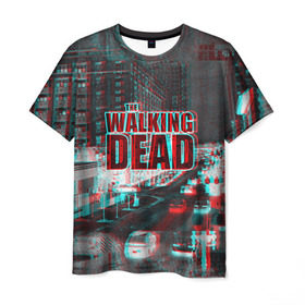 Мужская футболка 3D с принтом the walking dead glitch в Тюмени, 100% полиэфир | прямой крой, круглый вырез горловины, длина до линии бедер | Тематика изображения на принте: glitch | the walking dead | апокалипсис | глитч | зомби | помехи | ходячие мертвецы