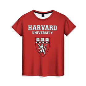 Женская футболка 3D с принтом HARVARD в Тюмени, 100% полиэфир ( синтетическое хлопкоподобное полотно) | прямой крой, круглый вырез горловины, длина до линии бедер | гарвард | колледж | студентики | студенты | университет | школа