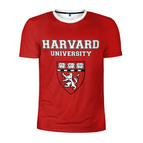 Мужская футболка 3D спортивная с принтом HARVARD в Тюмени, 100% полиэстер с улучшенными характеристиками | приталенный силуэт, круглая горловина, широкие плечи, сужается к линии бедра | Тематика изображения на принте: гарвард | колледж | студентики | студенты | университет | школа
