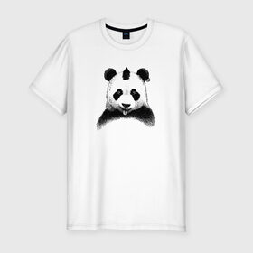 Мужская футболка премиум с принтом Панда Панк в Тюмени, 92% хлопок, 8% лайкра | приталенный силуэт, круглый вырез ворота, длина до линии бедра, короткий рукав | panda | рок