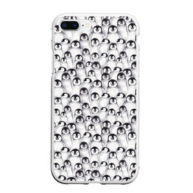 Чехол для iPhone 7Plus/8 Plus матовый с принтом Пингвинчики в Тюмени, Силикон | Область печати: задняя сторона чехла, без боковых панелей | животные | лапочка | милый | мимими | паттерн | пингвин | северный полюс