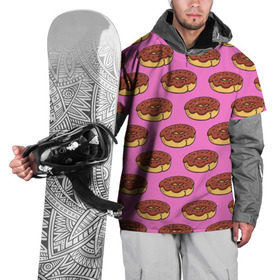 Накидка на куртку 3D с принтом Пончики Паттерн в Тюмени, 100% полиэстер |  | Тематика изображения на принте: donut | вкусный | вкусняшка | еда | пончик | розовый