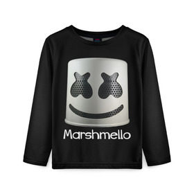 Детский лонгслив 3D с принтом Marshmello в Тюмени, 100% полиэстер | длинные рукава, круглый вырез горловины, полуприлегающий силуэт
 | marshmello | диджей | клуб | клубная музыка | маршмеллоу | маршмэлло | маршмэллоу | музыка | электронная