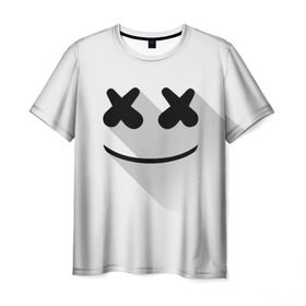Мужская футболка 3D с принтом Marshmello в Тюмени, 100% полиэфир | прямой крой, круглый вырез горловины, длина до линии бедер | Тематика изображения на принте: marshmello | диджей | клуб | клубная музыка | маршмеллоу | маршмэлло | маршмэллоу | музыка | электронная