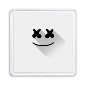 Магнит 55*55 с принтом Marshmello в Тюмени, Пластик | Размер: 65*65 мм; Размер печати: 55*55 мм | marshmello | диджей | клуб | клубная музыка | маршмеллоу | маршмэлло | маршмэллоу | музыка | электронная