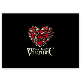 Поздравительная открытка с принтом Bullet For My Valentine в Тюмени, 100% бумага | плотность бумаги 280 г/м2, матовая, на обратной стороне линовка и место для марки
 | bfmv | bullet for my valentine | metal | rock | группы | метал | музыка | рок | трэш
