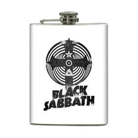 Фляга с принтом Black Sabbath в Тюмени, металлический корпус | емкость 0,22 л, размер 125 х 94 мм. Виниловая наклейка запечатывается полностью | black sabbath | hard rock | heavy metal | блэк сабат | группы | метал | музыка | оззи осборн | рок | хард рок | хэви метал