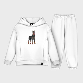 Детский костюм хлопок Oversize с принтом Доберман в Тюмени,  |  | doberman | dobermann | dog | доберман | собака | собаки