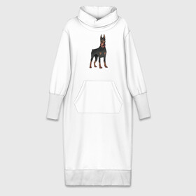 Платье удлиненное хлопок с принтом Доберман в Тюмени,  |  | Тематика изображения на принте: doberman | dobermann | dog | доберман | собака | собаки