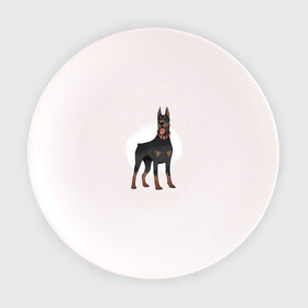 Тарелка с принтом Доберман в Тюмени, фарфор | диаметр - 210 мм
диаметр для нанесения принта - 120 мм | doberman | dobermann | dog | доберман | собака | собаки