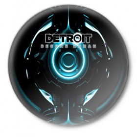 Значок с принтом Detroit become human в Тюмени,  металл | круглая форма, металлическая застежка в виде булавки | 2038 | become | connor | dbh | human | kara | андроид | девиант | детройт | кара | квест | коннор | маркус
