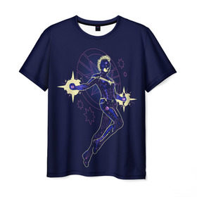 Мужская футболка 3D с принтом STARFORCE (Captain Marvel) в Тюмени, 100% полиэфир | прямой крой, круглый вырез горловины, длина до линии бедер | 