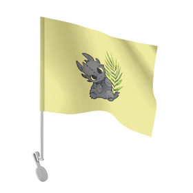 Флаг для автомобиля с принтом ночная фурия в Тюмени, 100% полиэстер | Размер: 30*21 см | night fury | беззубик | дракон | как приручить дракона | ночная фурия