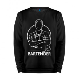 Мужской свитшот хлопок с принтом Bartender в Тюмени, 100% хлопок |  | bar | barman | bartender | бармен | бартендер | бутылки | виски | день бармена | мужчина | надпись | подарок бармену | рисунок | человек | шейкер