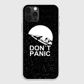 Чехол для iPhone 12 Pro с принтом DON`T PANIC в Тюмени, силикон | область печати: задняя сторона чехла, без боковых панелей | don t panic | elon mask | galaxy | nasa | space x | stars | галактика | звезды | знаменитости | илон маск | космос | не паникуйте