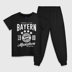 Детская пижама хлопок с принтом Бавария в Тюмени, 100% хлопок |  брюки и футболка прямого кроя, без карманов, на брюках мягкая резинка на поясе и по низу штанин
 | Тематика изображения на принте: bayern | fc bayern munchen | fcb | бавария | бундеслига | германия | мюнхенская бавария | форма | футбол | футболист | футбольная | футбольный клуб | футбольный клуб бавария мюнхен