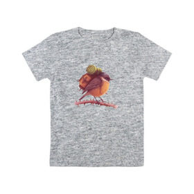 Детская футболка хлопок с принтом Воробей Турист в Тюмени, 100% хлопок | круглый вырез горловины, полуприлегающий силуэт, длина до линии бедер | палатка | птенец | птица | птичка | путешествие | рюкзак | туризм
