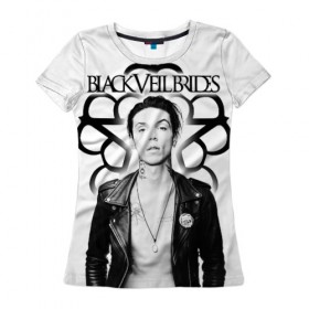 Женская футболка 3D с принтом Black Veil Brides в Тюмени, 100% полиэфир ( синтетическое хлопкоподобное полотно) | прямой крой, круглый вырез горловины, длина до линии бедер | 