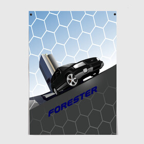 Постер с принтом Subaru Forester SF5 в Тюмени, 100% бумага
 | бумага, плотность 150 мг. Матовая, но за счет высокого коэффициента гладкости имеет небольшой блеск и дает на свету блики, но в отличии от глянцевой бумаги не покрыта лаком | auto | forester | jdm | sf5 | subaru | subaru forester | субару | форестер