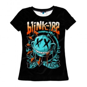 Женская футболка 3D с принтом Blink 182 в Тюмени, 100% полиэфир ( синтетическое хлопкоподобное полотно) | прямой крой, круглый вырез горловины, длина до линии бедер | punk | группы | кролик | музыка | панк