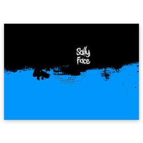 Поздравительная открытка с принтом Sally Face в Тюмени, 100% бумага | плотность бумаги 280 г/м2, матовая, на обратной стороне линовка и место для марки
 | Тематика изображения на принте: blue | face | fisher | game | games | gizmo | hair | larry | mask | sally | волосы | гизмо | голубые | игра | игры | ларри | маска | протез | сали | салли | синие | синий | триллер | ужасы | фейс | фишер | фэйс | хоррор