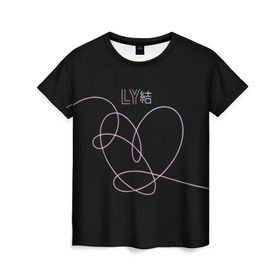 Женская футболка 3D с принтом BTS LOVE YOURSELF в Тюмени, 100% полиэфир ( синтетическое хлопкоподобное полотно) | прямой крой, круглый вырез горловины, длина до линии бедер | bangtan boys | bt21 | bts | bts army | bts stickers | j hope | jimin | jin | jungkook | k pop | rap monster | rapmon | suga | v | бтс | корея | стикеры bts