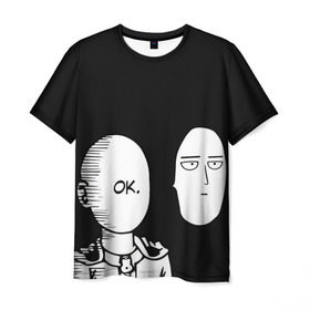 Мужская футболка 3D с принтом Saitama (One-Punch Man) в Тюмени, 100% полиэфир | прямой крой, круглый вырез горловины, длина до линии бедер | man | one punch | saitama | ванпач | ванпачмен | генос