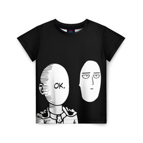 Детская футболка 3D с принтом Saitama (One-Punch Man) в Тюмени, 100% гипоаллергенный полиэфир | прямой крой, круглый вырез горловины, длина до линии бедер, чуть спущенное плечо, ткань немного тянется | Тематика изображения на принте: man | one punch | saitama | ванпач | ванпачмен | генос
