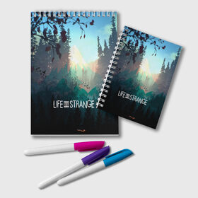 Блокнот с принтом Life is Strange в Тюмени, 100% бумага | 48 листов, плотность листов — 60 г/м2, плотность картонной обложки — 250 г/м2. Листы скреплены удобной пружинной спиралью. Цвет линий — светло-серый
 | Тематика изображения на принте: caulfield | chloe price | game | kate marsh | life | life is strange | life is strange: before the storm | max | strange | две луны | игры | кейт марш | колфилд | макс | подростки | студенты