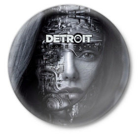 Значок с принтом Detroit become human в Тюмени,  металл | круглая форма, металлическая застежка в виде булавки | Тематика изображения на принте: 2038 | become | connor | dbh | human | kara | андроид | девиант | детройт | кара | квест | коннор | маркус