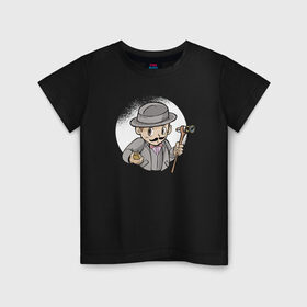 Детская футболка хлопок с принтом Пуаро Агаты Кристи в Тюмени, 100% хлопок | круглый вырез горловины, полуприлегающий силуэт, длина до линии бедер | Тематика изображения на принте: 