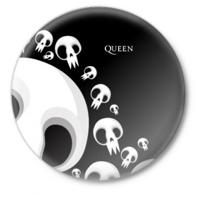 Значок с принтом Queen в Тюмени,  металл | круглая форма, металлическая застежка в виде булавки | 