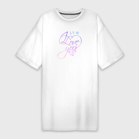 Платье-футболка хлопок с принтом BTS LOVE YOU в Тюмени,  |  | bangtan boys | bt21 | bts | bts army | bts stickers | j hope | jimin | jin | jungkook | k pop | rap monster | rapmon | suga | v | бтс | корея | стикеры bts