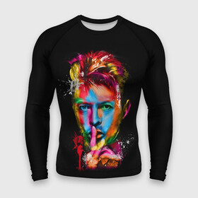 Мужской рашгард 3D с принтом Дэвид Боуи в Тюмени,  |  | bowie | david bowie | david robert jones | ziggy stardust | боуи | дэвид боуи | музыка | рок